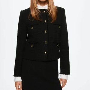 Mango Pocket tweed jacket
